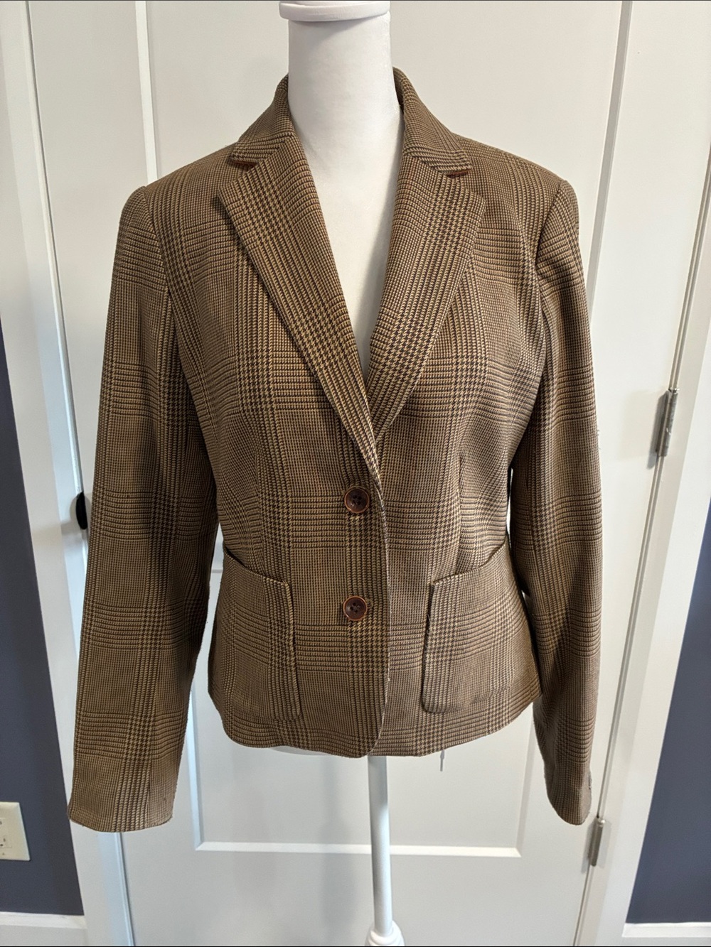 Tommy Hilfiger Brown Glen Plaid Blazer